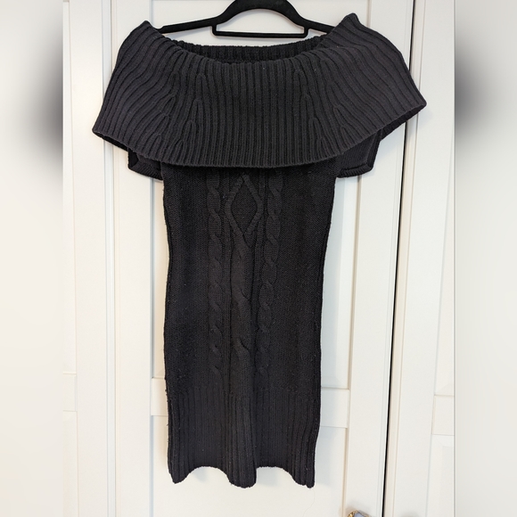 Guess Black Off-the-Shoulder Sweater Dress - XS - Picture 1 of 5